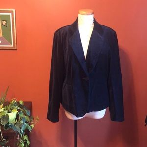 Teal velvety blazer